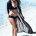 Sunm boutique Bikini Cover up Lace Long Beach Dress Tunic Swimwear Kimono CardiganBlack,One size)