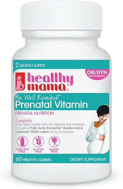 Amazon Com Healthy Mama Be Well Rounded Best Dye Free Prenatal Multivitamin Gentle On The Stomach 2 Months Health Personal Care
