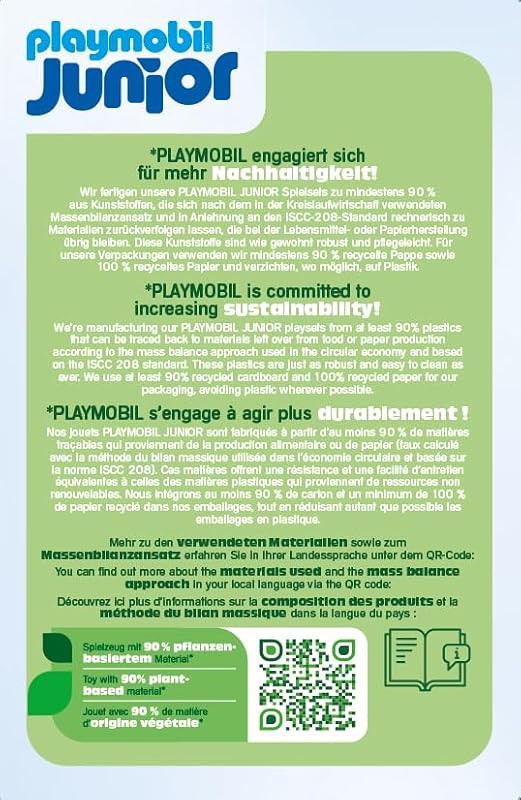 71703 Junior : Aire de Jeux avec Toboggan géant - Comprenant Un Stand de Glace, Un Toboggan et Une Grande Roue - Jouet fabriqué à partir de matière d'origine végétale - Dès 12 Mois