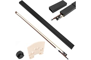 REMAGIC Brazilwood Ebony Frog Violin Bow, Professional 4/4 Full Size Ebony Wood Frog Violin Arbor with Case and Maple Bridge,Well Balance Fiddle Bow with Sheepskin Bow Grip White Horse Hair for Student Adult