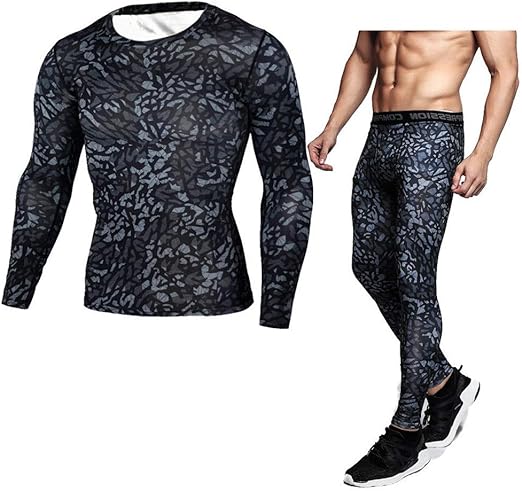 Set de Ropa de Hombre Fitness Gimnasio Hombre Compresión Medias y ...