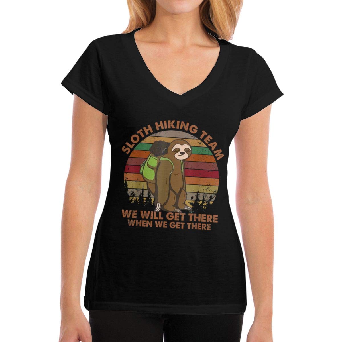 Sloth Hiking Team We Will Get There When We Get There Short Sleeve Ts Shirts