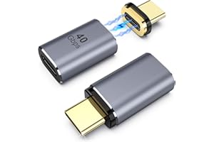 MoKo USB C Magnetic Adapter 24 Pins, 2 Pack Magnetic USB Type C Connector with PD 100W Fast Charge 40Gbps Data Transfer 8K@60