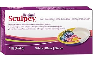 Original Sculpey Sculpting Compound White Oven-Bake Clay - Great for School and Art Projects - 1 Lb, Pack of 3