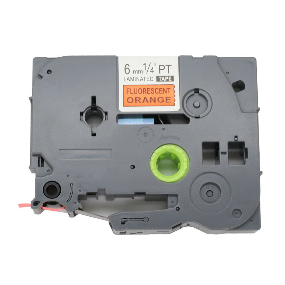 BROVACS 1 Pack Black on Fluo Orange Label Tape Compatible for Brother P-Touch TZ B11 TZe B11 6mm 1/4" OPA1321