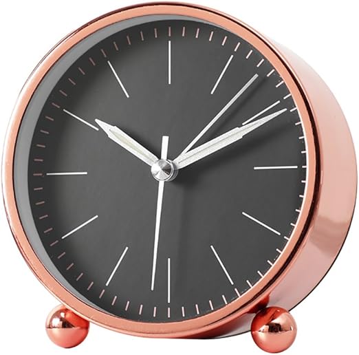 Amazon Com Xzjt 2018 Gold Nordic Minimalist Art Mute Alarm Clock Bedside Clock Metal Creative Clock Clock Fashion Bedroom Modern Personality Desk Clock H11cm Rose Gold Home Kitchen