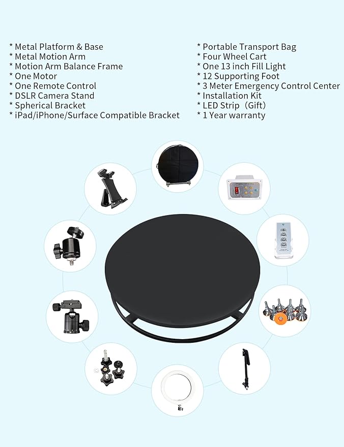 Amazon Com Doel 360 Photobooth Machine 360pro Slow Motion Rotating Portable Selfie Platform Spin 360 Degree Photo Booth With Rotating Stand 39 4 Camera Photo