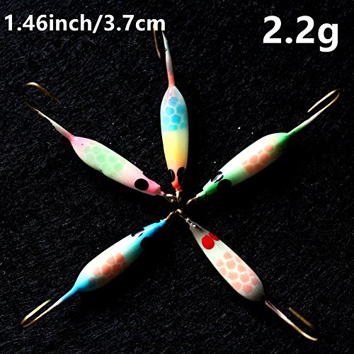Krazywolf 25 Pieces Glow Ice Fishing Jig Kit
