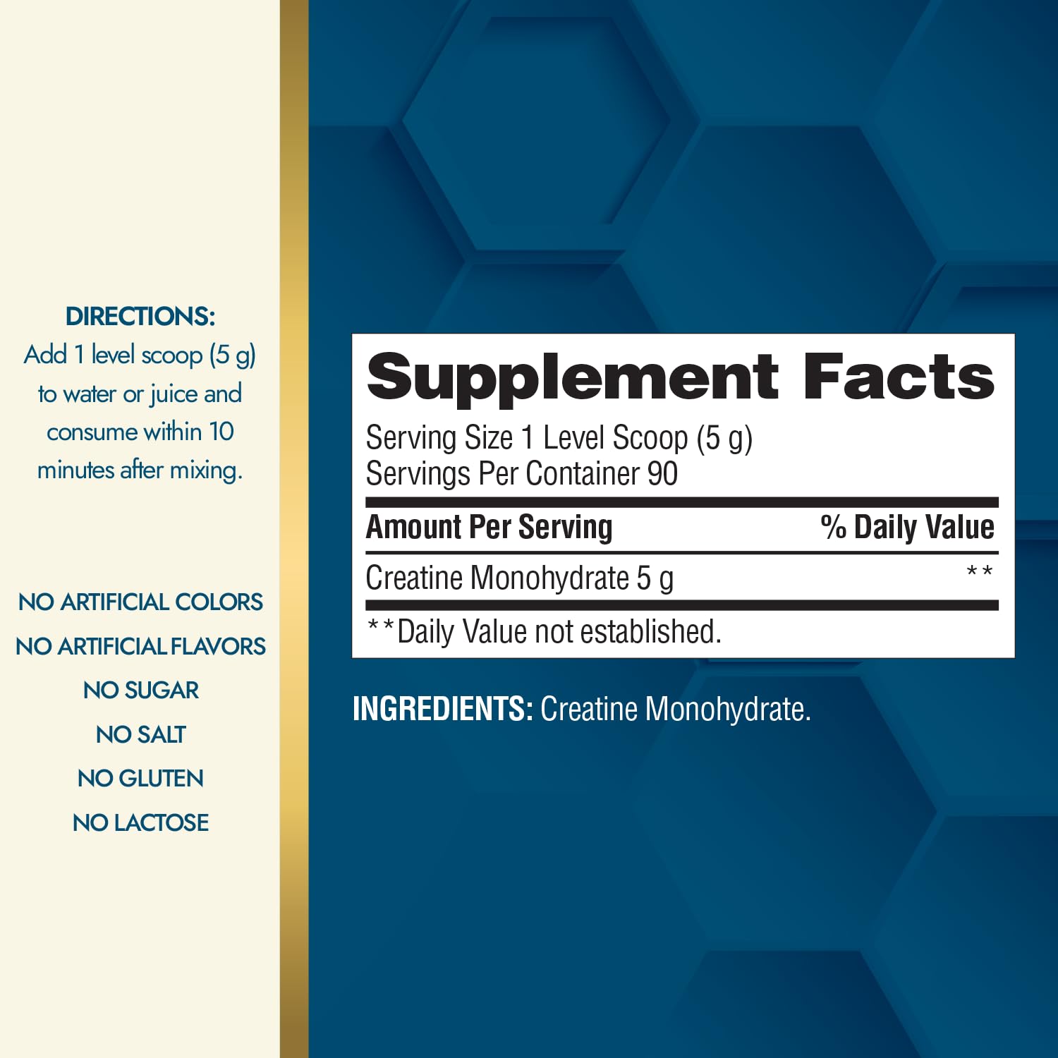 Micronized Creatine Monohydrate Powder 5g, Muscle Health, Muscle Energy Production, No Lactose, 5g of Micronized creatine Powder per Serving, 450G, 90 Servings