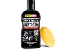 Plastic Restorer for Car with Foam Applicator, Black Trim Restorer, Bumpers and Rubber, Protects Against UV Rays, Long Lastin