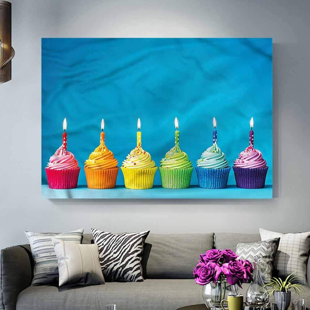 Wall Decor Birthday,Cupcakes Party Food Teacher Appreciation Gifts Under 10.00 L24 x H48 Inch