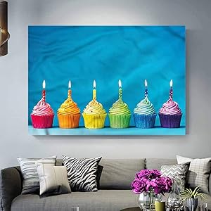 Wall Decor Birthday,Cupcakes Party Food Teacher Appreciation Gifts Under 10.00 L24 x H48 Inch