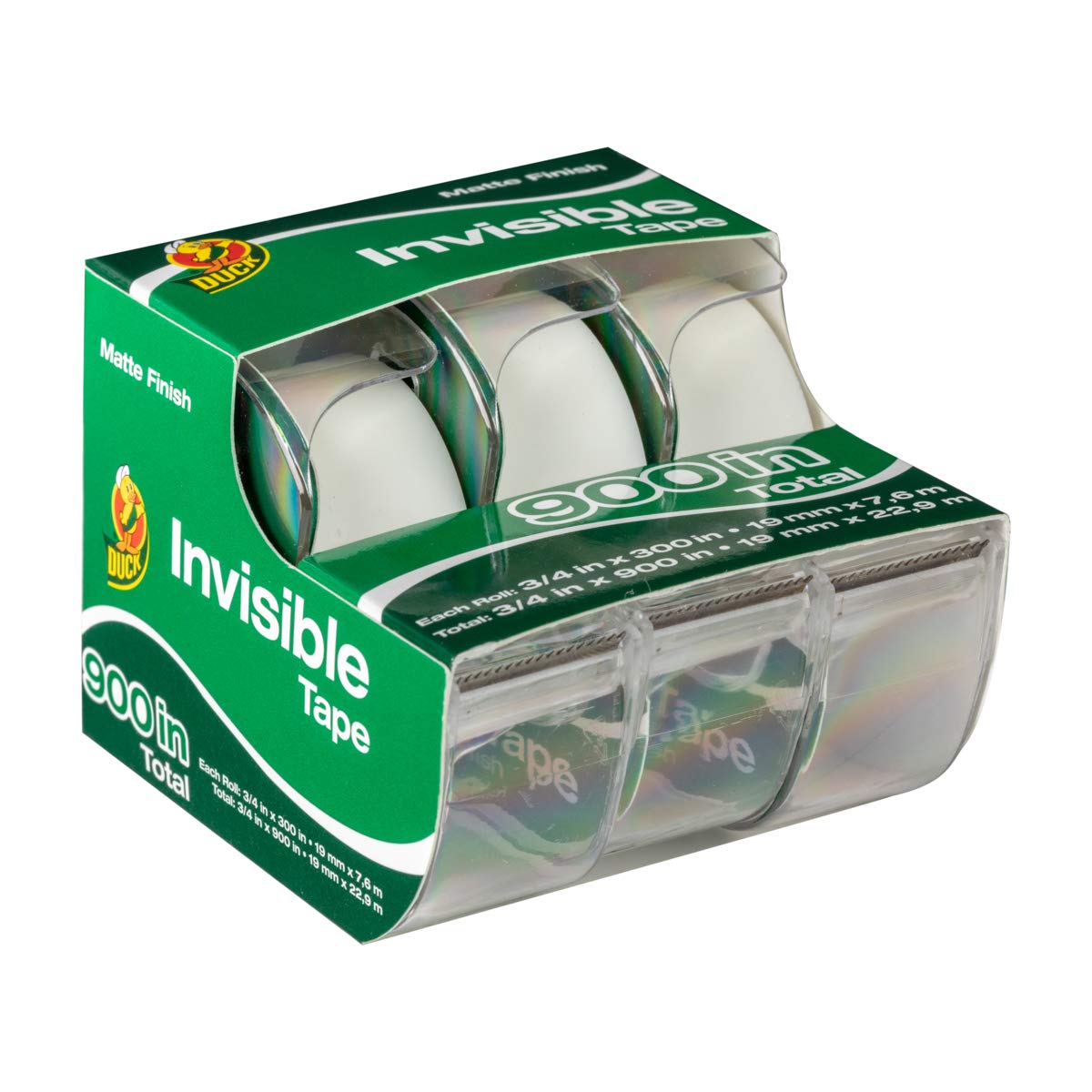Duck Brand Matte Finish Invisible Tape Gift Wrap Dispenser 3-Pack, Clear, 0.75 x 300 Inches : Office Products