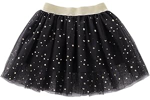 TORTOISE & RABBIT Toddlers Girls Sparkle Tulle Tutu Skirt with Sequins Stars Moon Sun