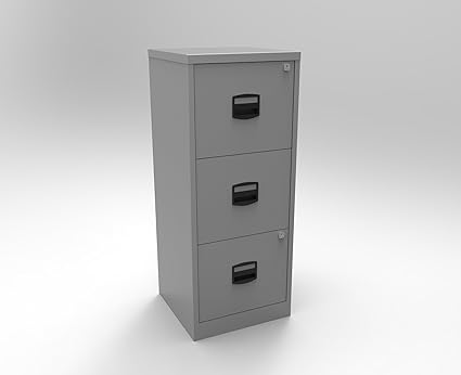 Bisley A4 3 Drawer Metal Filing Cabinet Color Silver Amazon Co