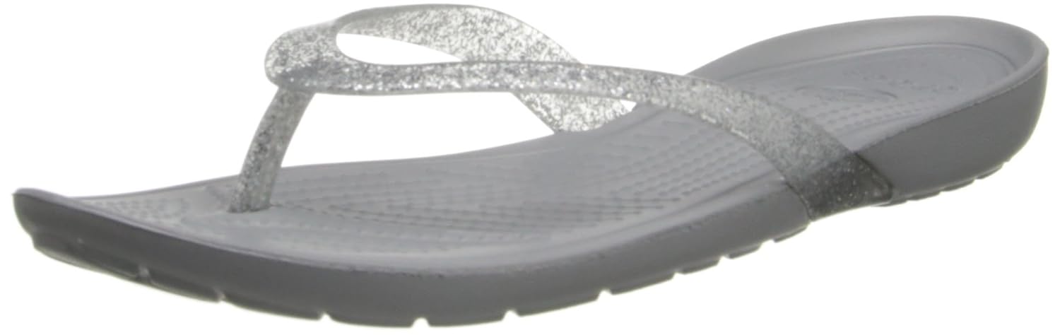crocs sparkle flip flops