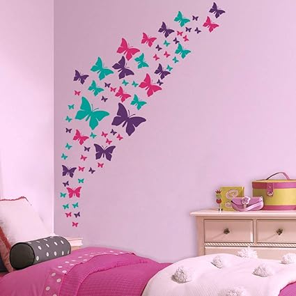 Amazon Com Jeyfel Decals Butterfly Wall Decals Purple Pink