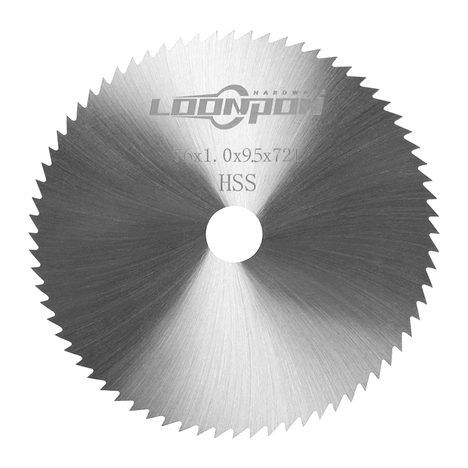 76mm HSS Circular Saw Blade 72T with 9.5mm Arbor for Angle Grinder Cutting Wood, Plastic, PVC