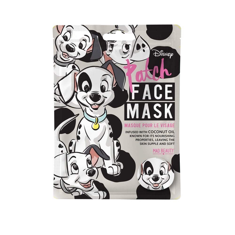 MAD BEAUTY DISNEY 101 Dalmatians Patch Face Masks Set, Coconut Infused Sheet Masks Fights Dryness, Cleanses Skin, Softens, Calms, Anti-Aging