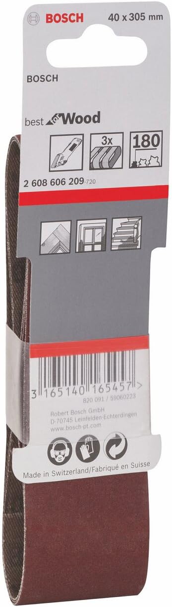 Bosch 3X PRO Paint on Wood and Hardwood X440 Sanding Belt for Sanders (for Paint on Wood Hardwood, 40 x 305 mm, Grit 180 - Image 4
