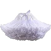 Colyanda Womens 3-Layered Pleated Tulle Petticoat Tutu Puffy Party Cosplay Skirt