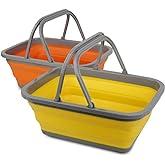 Tiawudi 2 Pack Collapsible Sink with 2.25 Gal / 8.5L Each Wash Basin for Washing Dishes, Camping, Hiking and Home