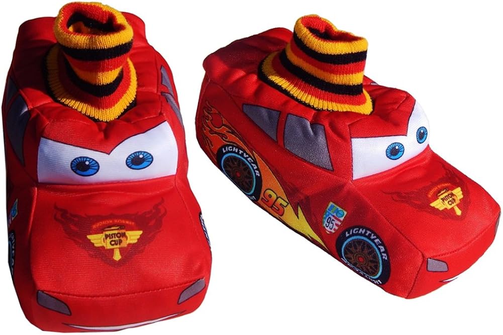 ACL Disney Cars Lightning McQueen Plush Slippers XLarge / 1112 M US Little Kid Red Amazon.ca