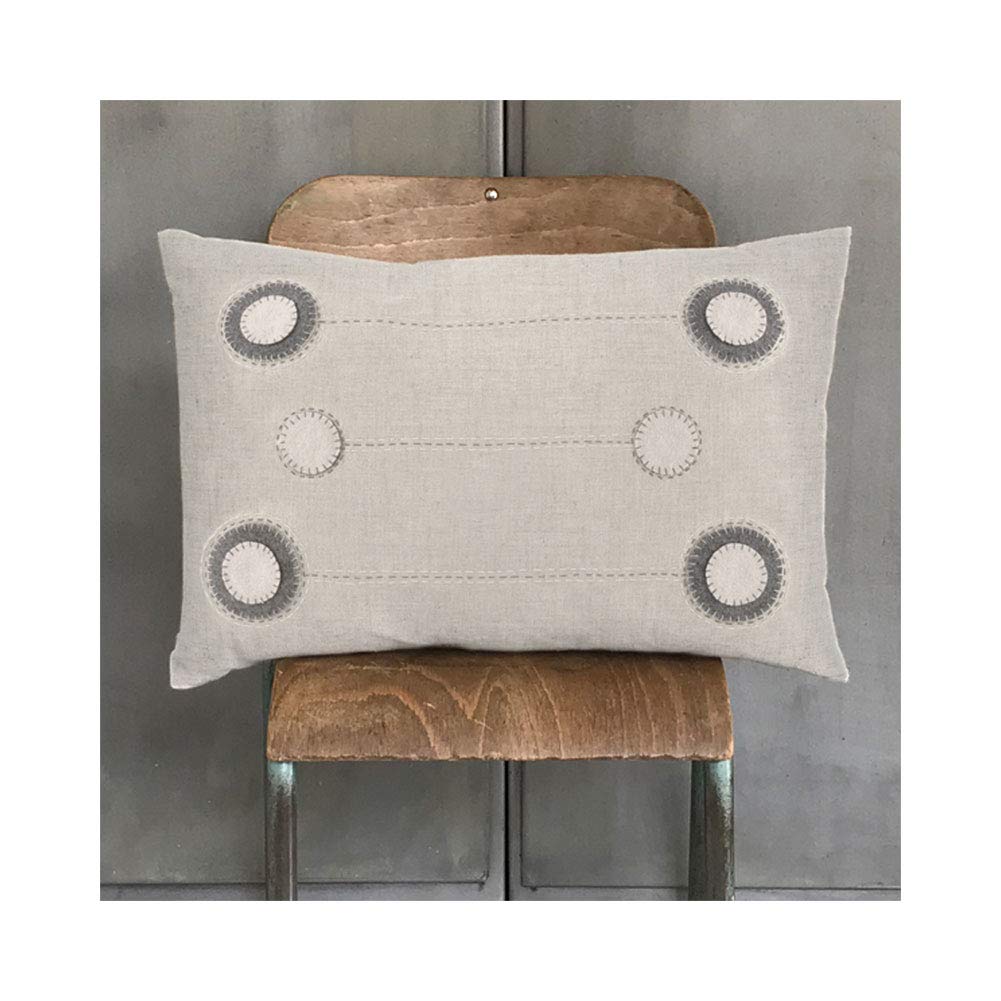 East of India Wool Cushion - Linen Modern Dots