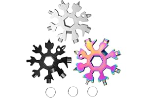 CROOT 3Packs Snowflake Multi Tool, 18-in-1 Stainless Steel Snowflake Multitool for Bottle Opener and Flat Phillips Screwdriver Kit/Wrench,Christmas Gifts for Men Adults Dad,Gadgets for Outdoor Camping Daily
