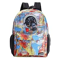 Datomarry 16 inch Waterproof Cartoon Printed Backpack Boys and Girls Book Bags