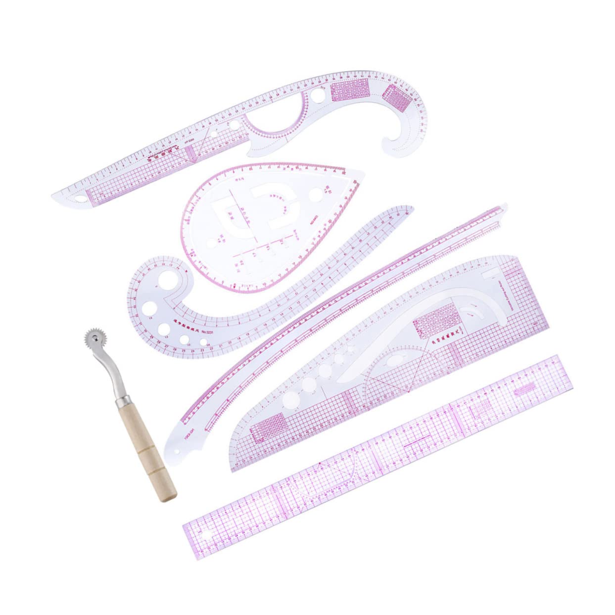 Gogogmee 1 Set Sewing Measuring Rulers Curve Cutting Ruler Dressmaking Tailoring and Pattern Design Essential Sewing Tool Kit for Accurate Measurements