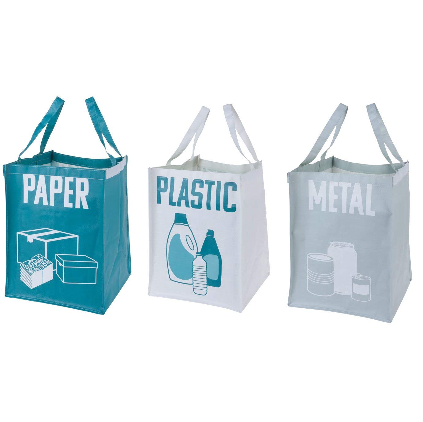 ORION GROUP Waste Separation Systems Separate Recycling Waste Bin Bags for Kitchen Office in Home - Recycle Garbage Sorting Bins Organizer Waterproof Baskets Compartment Container Big Size 3 Bags Set