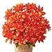 Chrysanthemum Artificial Maintenance-Free Flower Bush - Set of 3, Orange
