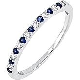 Bony Levy 18K White Gold Diamond and Sapphire El Mar Stackable Ring