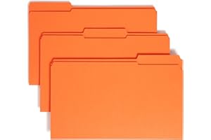 Smead 1/3-Cut File Folders, Heavy Duty Reinforced Tab, Legal Size, Orange, 100 Per Box (17534)