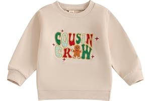 Ayalinggo Baby Girl Christmas Outfit Toddler Gingerbread Cousin Crew Sweatshirt Oversized Sweater Kids Fall Winter Clothes