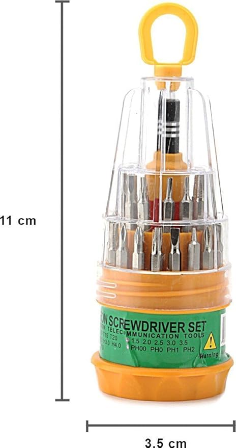 Veerobot Magnetic Precision Screwdriver Tool Set - 31 In 1 (Yellow)