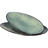 LIUYWYHCF Ceramic Serving Platters - Set of 2 Oval Platters for Entertaining, Modern Kitchen Dishes for Dinner, Fruit, Salad, Serving Trays