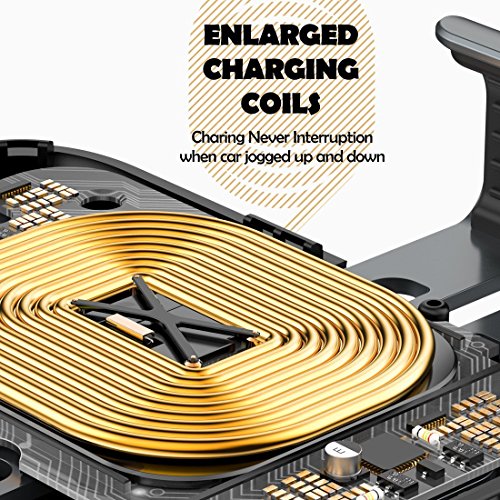 Humixx Fast Wireless Car Charger, Air Vent Phone Holder 2 in 1 Auto Lock Gravity Car Mount Qi Wireless Charging Holder for Samsung S9/S9+/S8/S8+ iPhone X