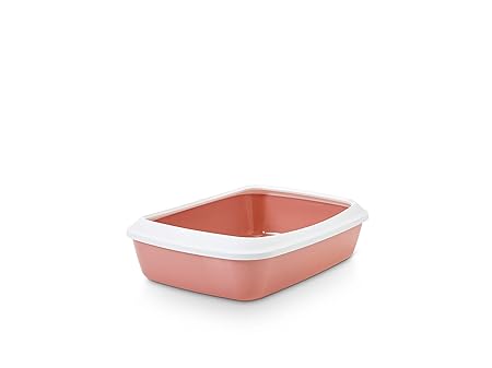 Savic Iriz Cat Litter Tray with Rimand, Retro Pink (20-inch)