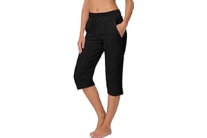Deerose Women Capris Pants Quick Dry Beach Swimming Pants with Pockets