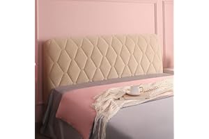 HOME MEIRONG Headboard Slipcover for Twin Queen Full California King Size Beds, Bed Headboard Cover Protector Padded Velvet Dustproof Stretch Solid Color Quilted Bed Head Covers