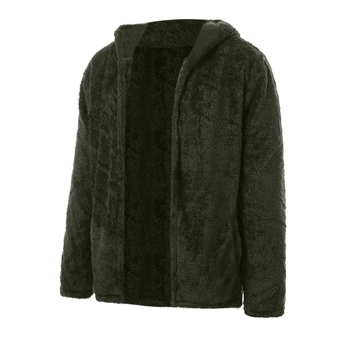 Geili Herren Pelzmantel Wintermantel mit Kapuze Kunst Felljacke Wind Coat Winterjacke Faux Fur Mantel Kunstpelz Jacke Warme P