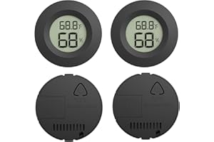NEWLIGHT66 4 Pack Mini Digital Hygrometer Gauge Indoor Thermometer,Humidity Gauge LCD Monitor Temperature Outdoor Humidity Meter for Greenhouse Jars Incubators Guitar Case (4)