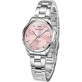 OLEVS Watch Women Luxury Dainty Diamond Watches for Women Fashion Simple Easy Read Ladies Watch with Day Date Silver/Rose Gold Metal Stainless Steel Waterproof Analog Quartz Women's Wrist Watches