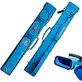 KONLLEN 2x4 Hard Pool Cue Case, Multi-Pocket, Adjustable Shoulder Strap | Holds 2 cue handles and 4 shafts, padded protection, multiple accessory pockets, adjustable shoulder strap