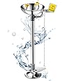 Yaocom Eye Wash Station Pedestal Mounted Eyewash Station Adjustable Water Flow Hands Free Operation Eye Wash Units Stainless Steel Eye Washing Station with Dual Spray Heads and Pedal