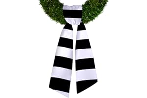 CHMACURA Spring Wreath Sash for Front Door, Horizontal Striped Sash Black White Burlap Wreath Accessories Birthday Holiday Ribbon for Home Wedding Decorations