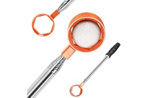PiscatorZone Golf Ball Retriever, 9FT Aluminum Alloy Golf Ball Retriever Telescopic Golf Accessories Golf Gift for Men