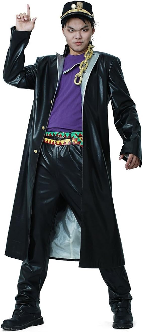 miccostumes Men's Jotaro Kujo PU Leather Cosplay Costume